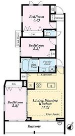 ラグシスヒルズ三軒茶屋 3階 間取り図