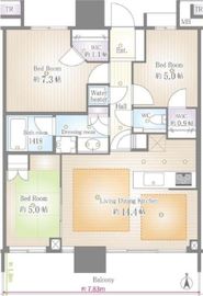 THE TOYOSU TOWER 23階 間取り図