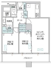 西早稲田パークタワー 3階 間取り図