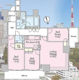 ザ・パークハウス三田ガーデン レジデンス&タワー 16階 間取り図