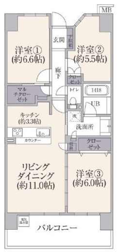 芝浦スクエアハイツ 12階 間取り図