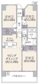 芝浦スクエアハイツ 12階 間取り図