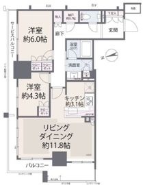 ザ・山王タワー 5階 間取り図