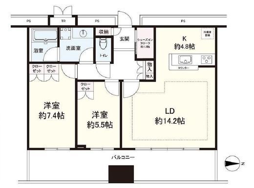 パークハビオ東中野 18階 間取り図