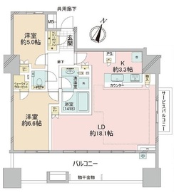 シティテラス大井仙台坂ヒルトップガーデン 15階 間取り図