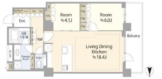 グランスイート銀座レスティモナーク 32階 間取り図