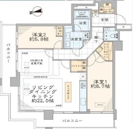 ベイクレストタワー 38階 間取り図