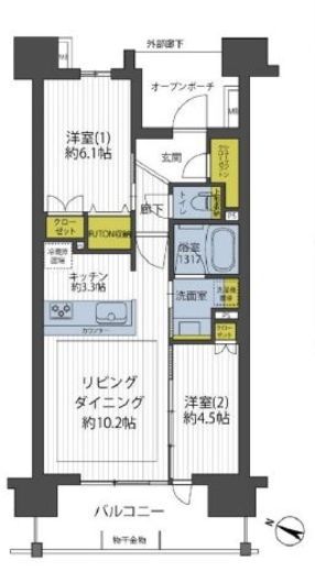 HF日本橋レジデンス 2階 間取り図
