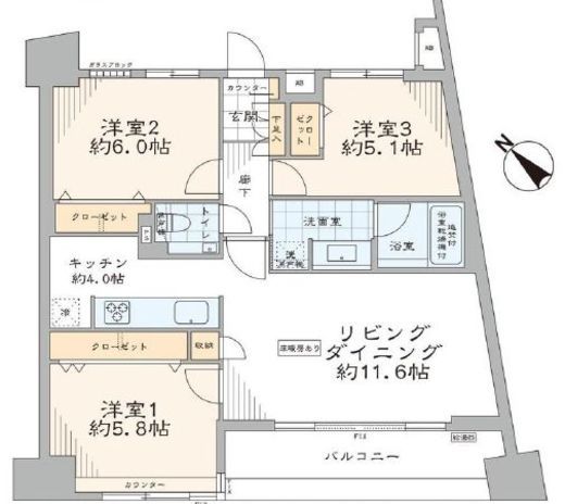 グラーサ東京イースト 13階 間取り図