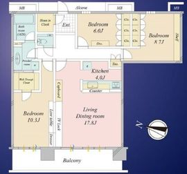 キャピタルマークタワー 45階 間取り図