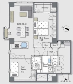 一番町18パークマンション 3階 間取り図