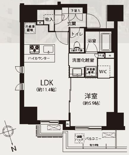 ファーストリアルタワー新宿 12階 間取り図