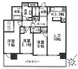 ファーストリアルタワー新宿 3階 間取り図