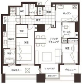 東京ツインパークス レフトウィング 27階 間取り図