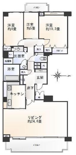コンフォリア新宿御苑1 6階 間取り図