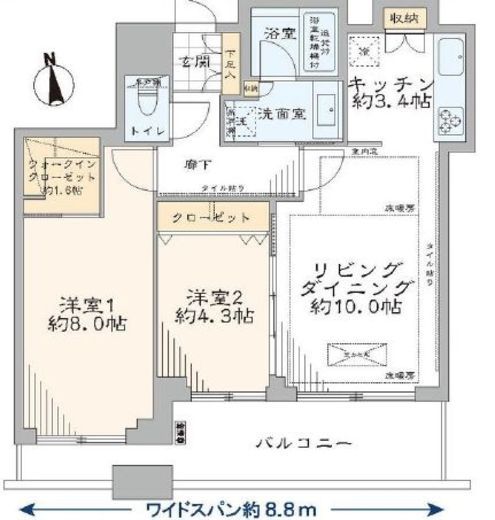 クレストプライムタワー芝 5階 間取り図