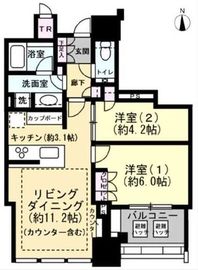 白金ザ・スカイ 13階 間取り図