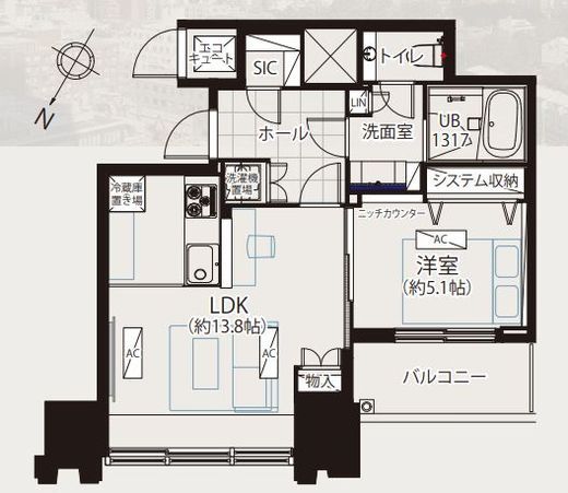 THE ROPPONGI TOKYO CLUB RESIDENCE 17階 間取り図