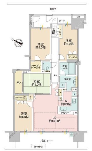 パークハビオ渋谷 20階 間取り図