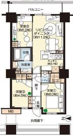 プライムパークス品川シーサイド ザ・タワー 22階 間取り図