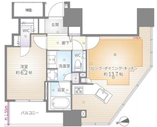 イニシアイオ文京仲坂 8階 間取り図