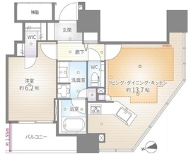 イニシアイオ文京仲坂 8階 間取り図