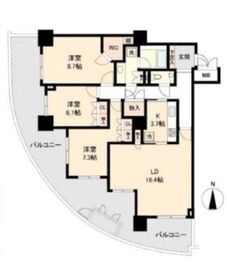 ゲートシティ大崎サウスパークタワー 16階 間取り図