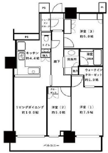 ベイクレストタワー 30階 間取り図