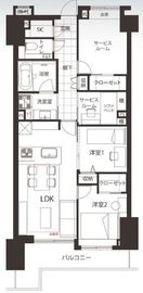 ライオンズマンション乃木坂 2階 間取り図