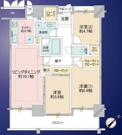 アップルタワー東京キャナルコート 38階 間取り図