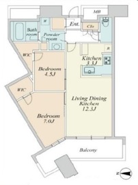 パークハビオ渋谷本町レジデンス 39階 間取り図