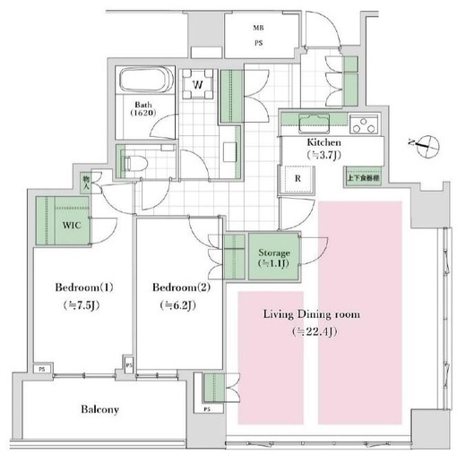 赤坂溜池タワーレジデンス 10階 間取り図