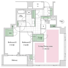 赤坂溜池タワーレジデンス 10階 間取り図