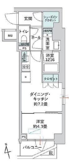 パークリュクス蒲田一丁目 2階 間取り図