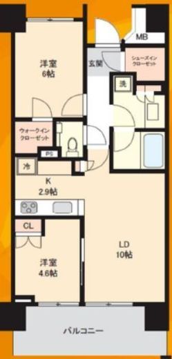 プライムアーバン新宿夏目坂タワーレジデンス 12階 間取り図