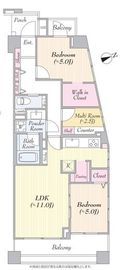 プライムアーバン新宿夏目坂タワーレジデンス 2階 間取り図