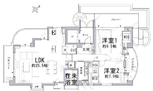 ガーデンハウス富ヶ谷 7階 間取り図