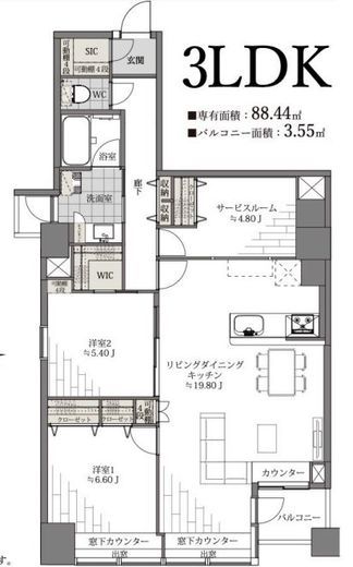 シーフォートタワー 8階 間取り図