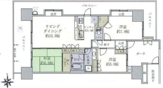 TKフラッツ渋谷 9階 間取り図