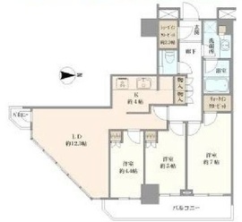 パークハビオ渋谷本町レジデンス 13階 間取り図