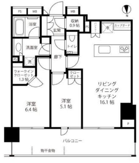 パークホームズ南麻布ザレジデンス 10階 間取り図