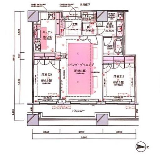 パークハビオ渋谷神山町 30階 間取り図