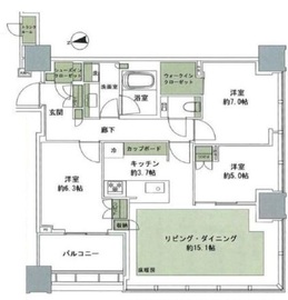 恵比寿ガーデンテラス弐番館 25階 間取り図