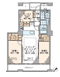 晴海ビュータワー（晴海アイランドトリトンスクエアビュータワー） 50階 間取り図