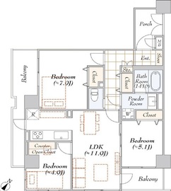 ライオンズプラザ目黒 2階 間取り図