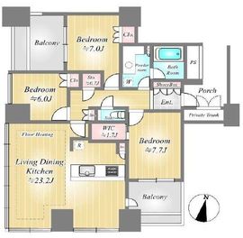 ワールドシティタワーズ キャピタルタワー 33階 間取り図