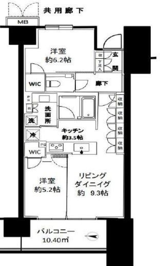 フロンティアテラス目黒 6階 間取り図