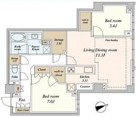 ブランズ六本木 1階 間取り図