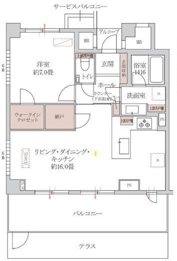ガーデンホームズ白金 1階 間取り図