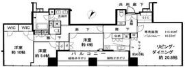 プレミストタワー白金高輪 18階 間取り図